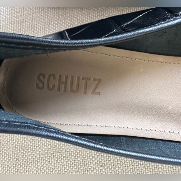 NEW SCHUTZ Arissa pointed ballet flats in black croc 9.5 US - Picture 9 of 13